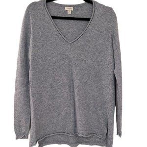 Women's J. Crew‎ V-Neck Rolled Hem Sweater Wool Blend Size XS